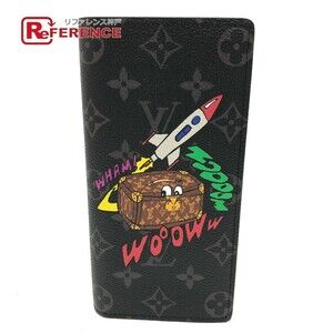 Louis Vuitton Monogram Eclipse Black Portefeuille Wallet Brazza Bifold